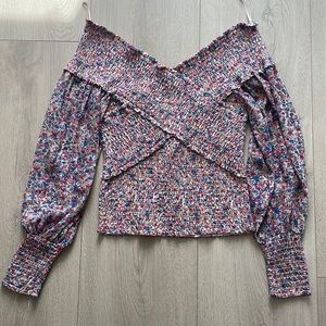 Bb Dakota Smocked Floral Top